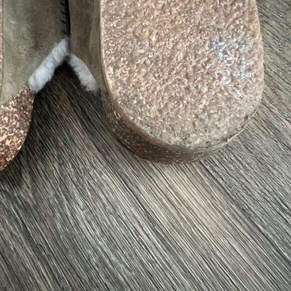 JENNI KAYNE Shearling-Lined Moc Clog Suede in Laurel Green Size 39 Size 9 - Picture 14 of 16